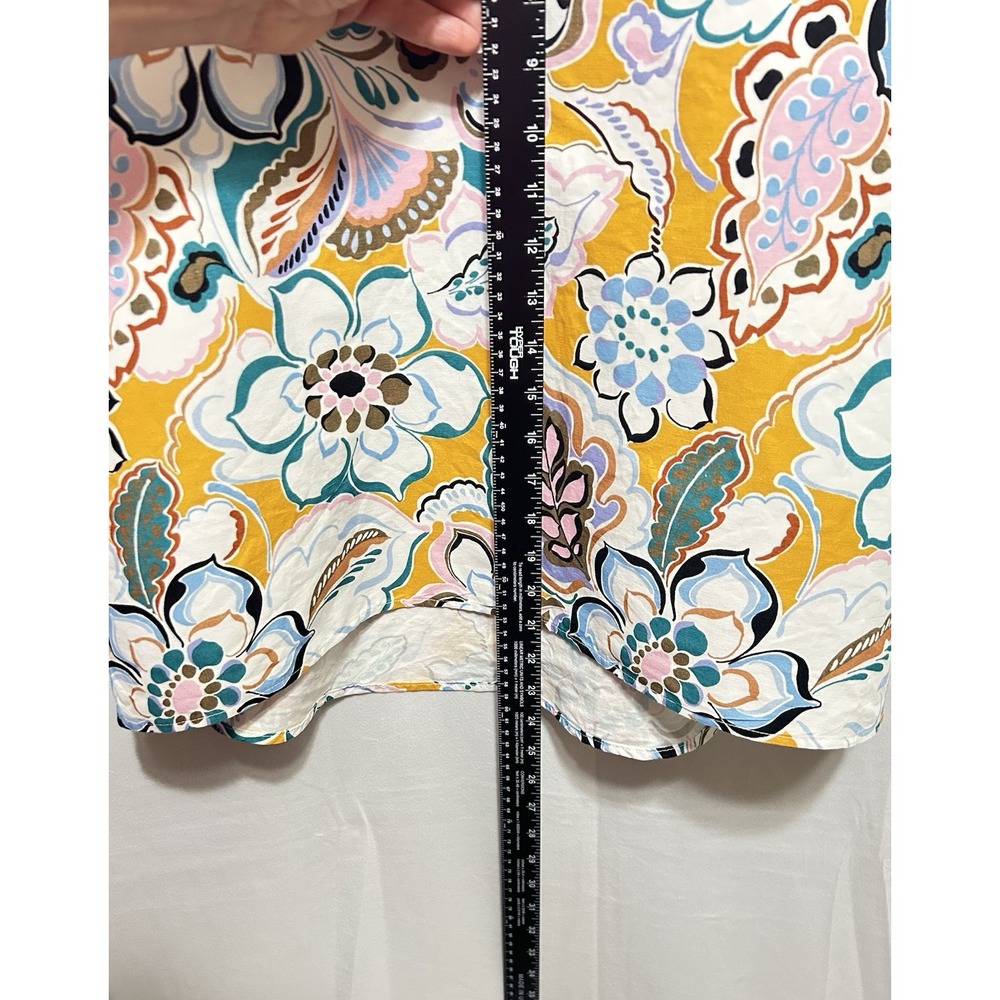 Tyler Boe Womens Medium Stella Mecho Floral Ruffle Neck Back Bow Floral Tank Top - Picture 6 of 16